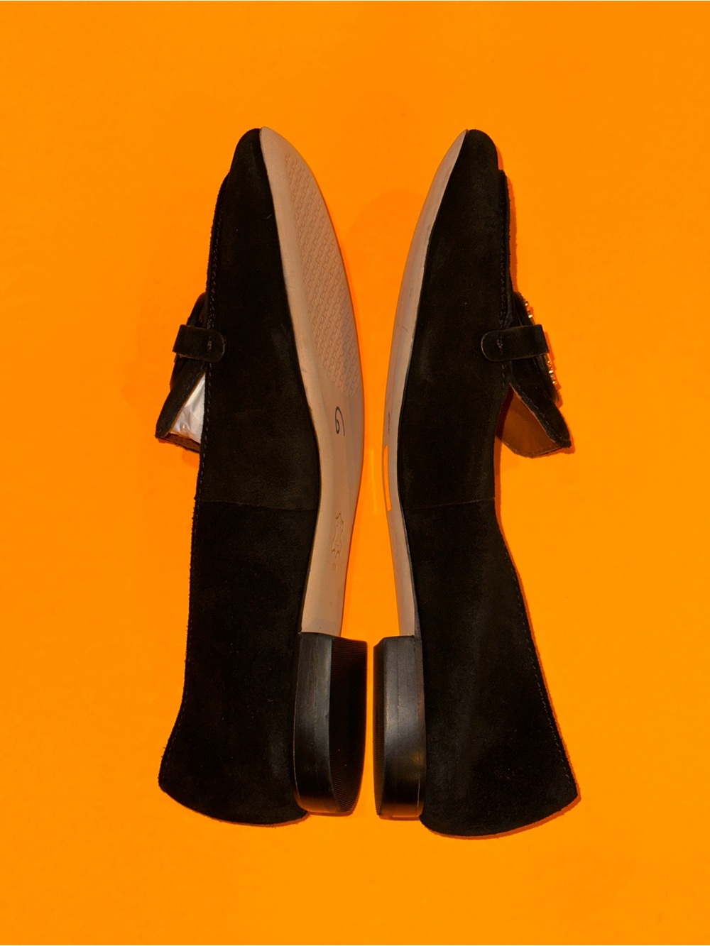Tory Burch Miller Black Suede Loafers w/Gold Accent Size 8 M Slip-On - Picture 3 of 8
